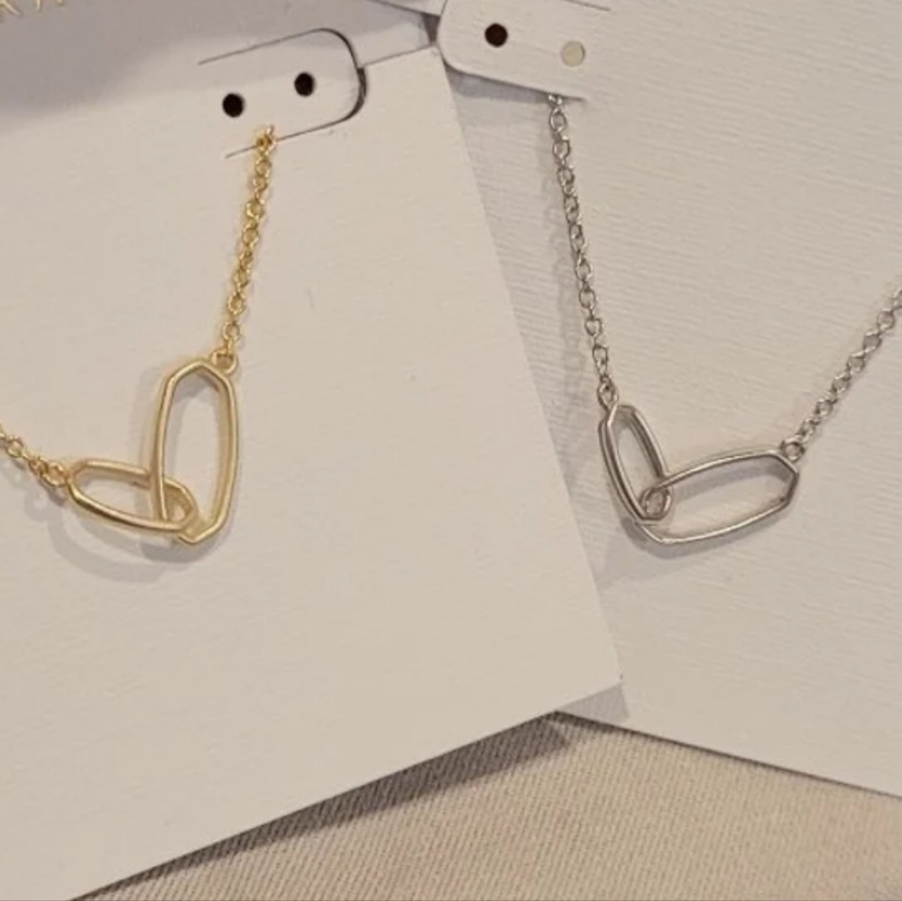 Bundle of Two Kendra Scott Dainty Necklaces in Gold and Silver . Great gifts!